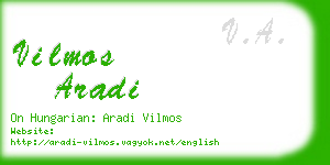 vilmos aradi business card